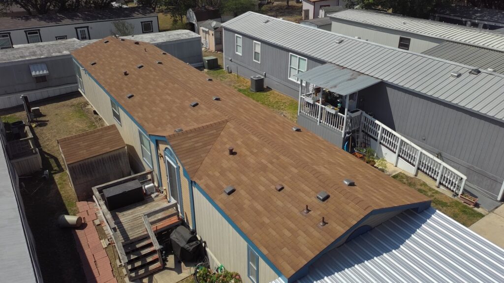 New Zooby roof with brown shingles