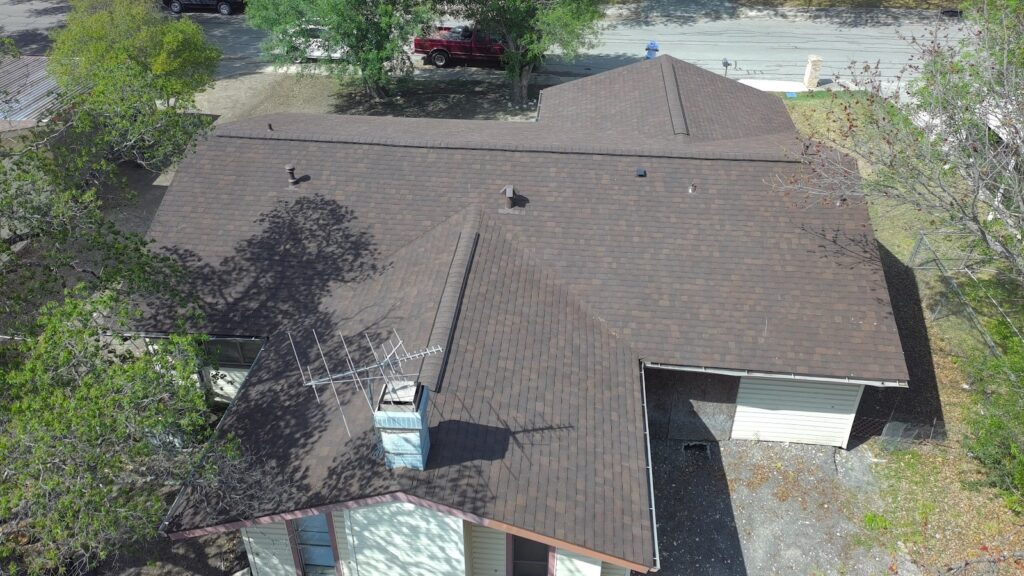Completed roof - aerial view of Gelatt residence by Zooby