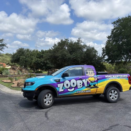 Reliable Home Maintenance Services in Fair Oaks Ranch | Branded Company Vehicle Branded home maintenance service vehicle parked in a residential Fair Oaks Ranch neighborhood